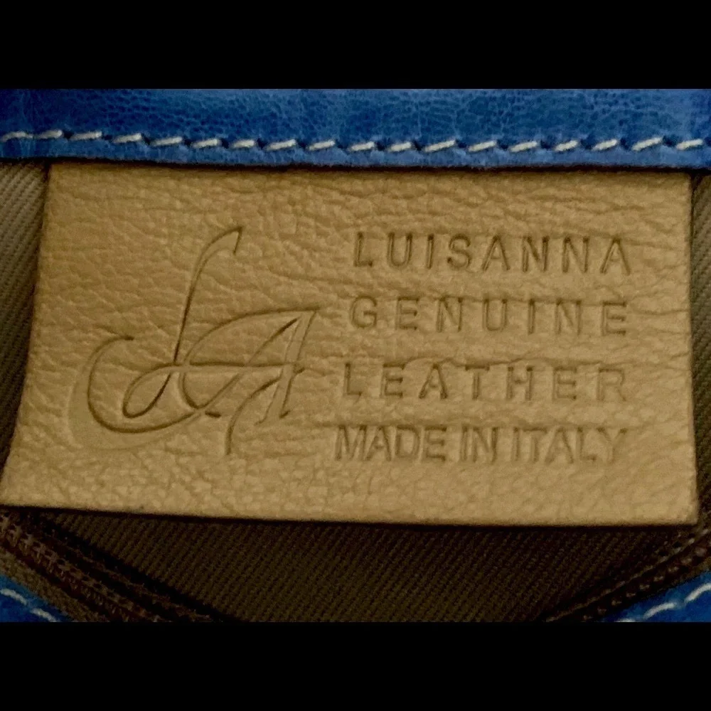 Yellow and Blue Luisanna Genuine Leather bag